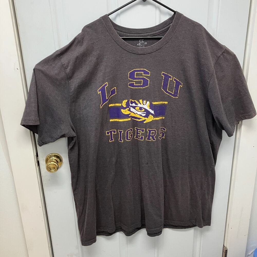 LSU Tigers Size XXL Grey T-shirt NCAA SEC Streetwear NOC3470DT